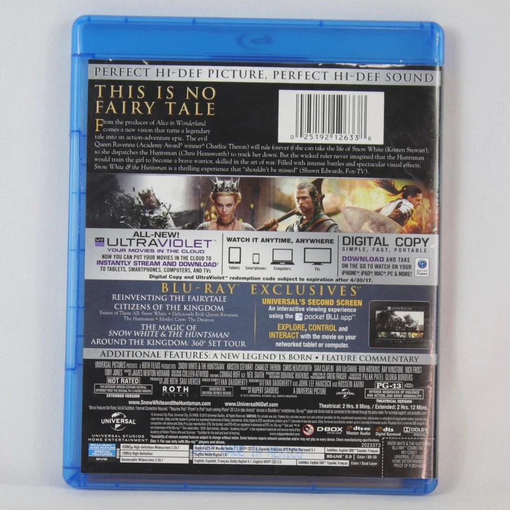 Snow White and the Huntsman Extended Edition Blu-Ray DVD Movie - Picture 2 of 4